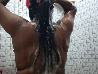 Hot Desi Beauty Showering Alone in Bathroom