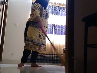 I Fuck My Stepbrother's Hot Wife When She Clean My Bed Room!