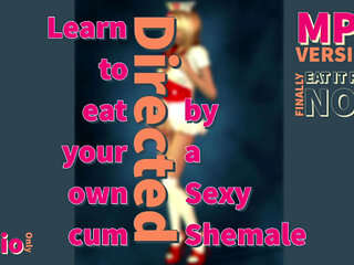 AUDIO ONLY - Eat your own cum for first timers directed by a sexy shemale