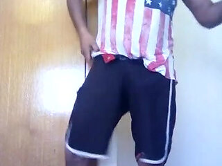 A young boy cleans the house very horny and with a big dick