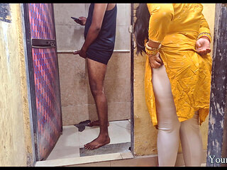 Indian Stepsister caught stepbrother in bathroom with big dick
