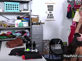 Latina milf suspect with butt plug gags on officers dick