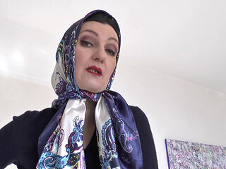 Satin Headscarf Fashion Show and Cumming on a Scarf, JOI, Lady Victoria Valente