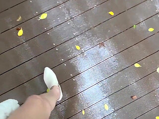 Naughty Trans Girl Ting Xuan Riding a Dildo Outdoors.