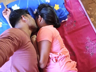 Desi Indian village teen Permi Pooja hardcore sex - young couple fucking in Hindi with big tits and tight pussy
