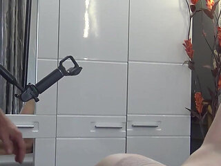 Behind the Scenes of Hairy Mature Lady Sissy Squirting Everywhere After Rough Fuck