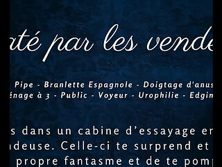 Mat&eacute_s par les vendeuses - French audio porn public humiliation