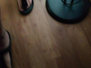Birkenstocks and Nylon Feet in the Stairwell