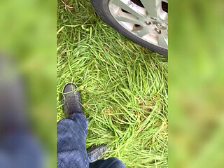 I suck the guy's dick, in his car. Public.