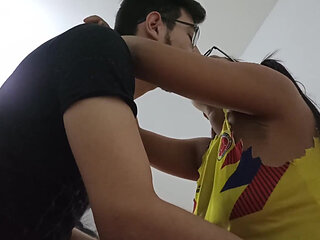 18 year old brunette big saggy tits from New York United States fucking her stepbrother's big dick neiza