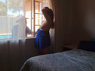 Cheating Wife Caught Masturbating. Fucks Pool Worker While Husband Is at Work!