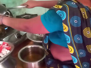 Indian housewife cooking sex with boyfriend