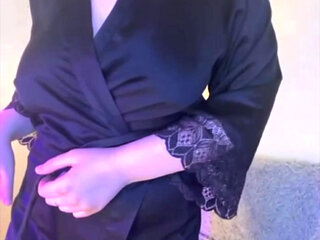Sexy oil show and blowjob huge dildo