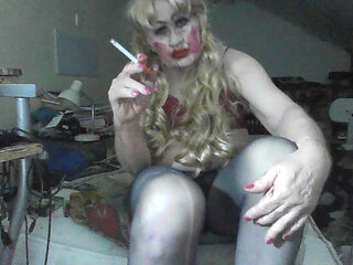 Cum Bucket slag Sarah Fuckpig, poses and smokes like the disgusting slag she truly is
