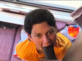 Amateur brunette fucks two big cocks