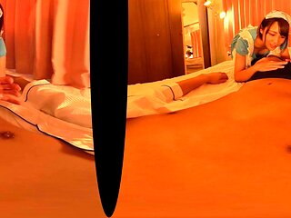 Bitch gives wam blowjob and handjob in pov scene