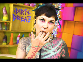 Goth Queen Teases Tiny Tits & Nipples Then Takes Rough Doggy, Dripping Facial Cumshot