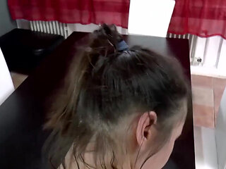 Puppybella Double Penetration Kitchen Fuck Fest