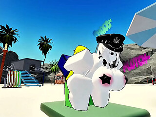 Chica caliente folla con noob en la playa Condera