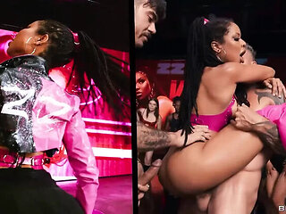 Kira Noir On Display Part 4 - Kendra Cole, Liv Revamped, Ameena Green Threesome Blowjob & Cumshot HD