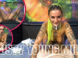 Tattooed Temptress Blazy Gets a Huge Mouthful - Dutch Girl Loves Cock