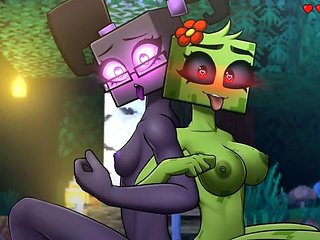 Minecraft Horny Craft - Part 64 Threesome Finale Endergirl and Creeper!! by Loveskysanhentai