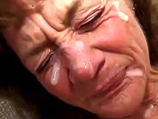 Crazy Old Hag Gangbang - Hardcore Granny Fuck with Facial Cumshot