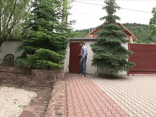 Wife shares big cock and thick cum of husband generously with the maid at home