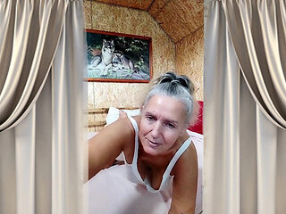 A new day for a hot housewife. A big bed and morning exercises.