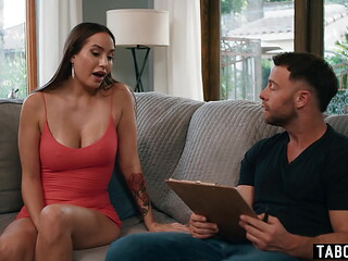 Census taker catches hot latina MILF Desiree Dulce masturbating