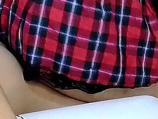 Fucking All the Holes of My Stepsister Dressed as a College Girl - Rubbing Ass, Masturbation, Vaginal & Anal