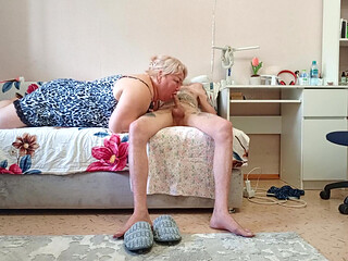 Stepmom Sucks Cock and Gets Cum in Her Throat