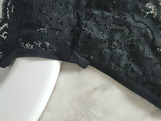 In a friend's bathroom Cumshot handjob tanga cum empty balls ruined orgasm