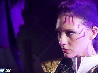 Sexy Anime Cosplay Parody: Titus Low as Mystery Saja Pounds Melody Marks with Deep Throat,