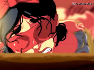 The hunter and Snow White the animation