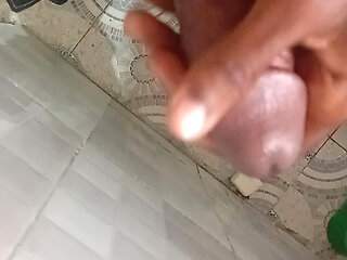 Guy with Big Black Dick Masturbating After Being Denied Pussy