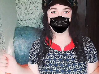 Sweet femboy playing with strands of silky hair
