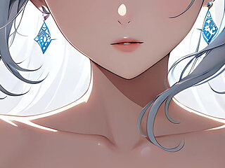 Soft Starlight a Beautiful Young Woman with Glowing Eyes in Animated Style