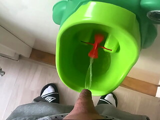 Guys with a tiny little dick have to use a potty to pee