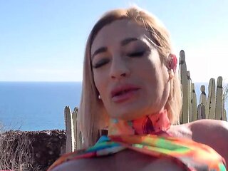 Blonde Mallorca tourist fucked by 2 German vacationers