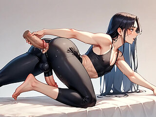 A Golden-haired Femboy Wearing a White Bikini Gets Down on All Fours on a White Bed Glazed in Nut Nectar - Hot XXX Porn!