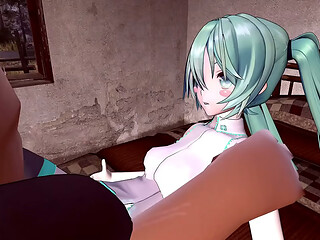 Scout fucked Hatsune Miku and cum inside her, but she asked him not to cum inside her.