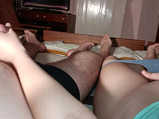 In bed with your stepmother, your night becomes pleasant