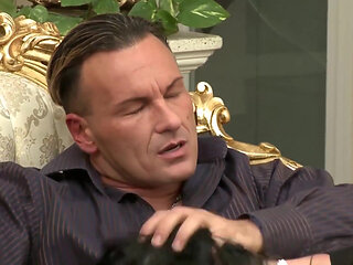 Natural beauty babe sucking and fucking the lucky guy