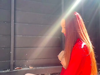 Italian Big tits Artemisia Love sexy and hot outside