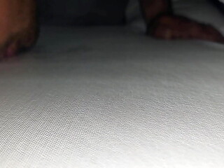 licking warm cum off the mattress with waterproof sheet