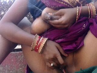 Indian Village Beautiful Hot Wife Fuck With Husband Outdoor Clear Hindi Audio, Indian Village Bhabhi fuck in outdoor forest xxx