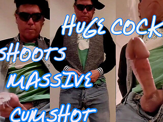 Huge Cock Shoots Massive Cumshot