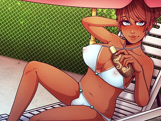 Young Guy Body Massage to Futa Milf Sunbather