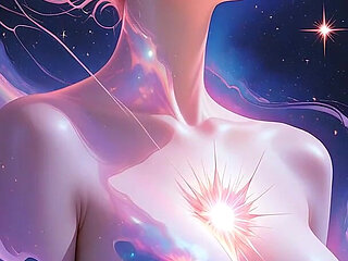 Cosmic Dream Goddess Nude Woman Floating in Surreal Fantasy Dreamscape Ai Art Slideshow